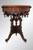 SOLD Antique Marble Top Burl Walnut Trim Parlor Stand