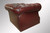 SOLD Antique 100% Red Leather Chesterfield Cube Chair