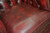 SOLD Antique 100% Red Leather Chesterfield Cube Chair
