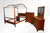 SOLD Vintage Cherry Solid Chippendale Bedroom Set by Jamestown Sterling Corp.