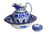 SOLD Antique Flow Blue Bowl and Pitcher Set with Soap Dish