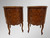 SOLD Pair of French Marble Top End tables Inlaid Nightstands