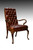 SOLD 100% Genuine Leather Chippendale Tufted Arm Chair by Schafer Brothers