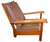 SOLD Mission Arm Chair with Leather Cushions
