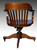 SOLD Oak Barrel Back Lawyers Office Swivel Chair