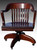 SOLD Barrel Back Mahogany Swivel Office Chair