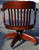SOLD Barrel Back Mahogany Swivel Office Chair