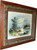 SOLD Antique Victorian Oak Heavily Carved Picture Frame with Cabin Scene Print