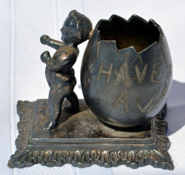 SOLD Victorian Cherub Figural Toothpick Holder