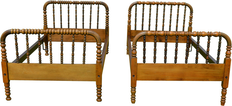 SOLD Two Twin Size Spool Country Beds