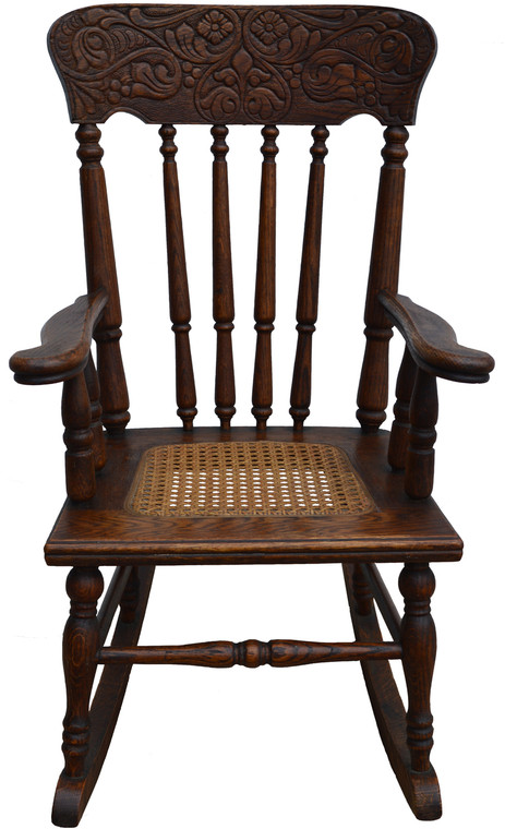 SOLD Oak Carved Original Finish Children’s Rocking Chair