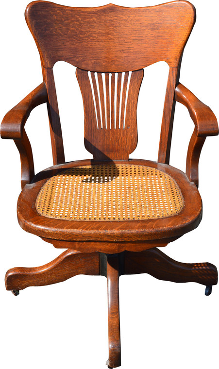 SOLD Antique Oak Lawyers Bankers Swivel Office Chair