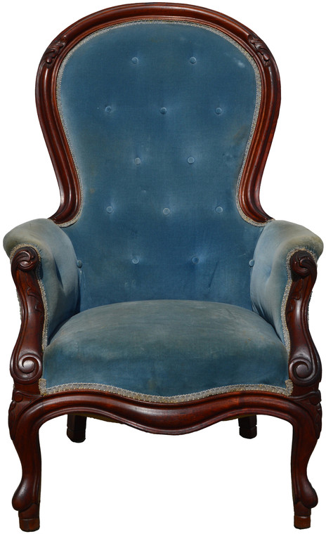SOLD Victorian Blue Gentleman’s Arm Chair