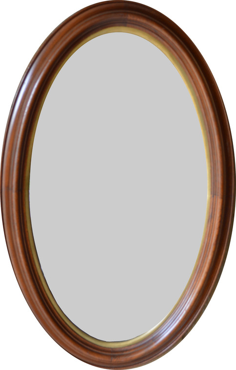 SOLD Victorian Oval Deep Dish Walnut Wall Mirror