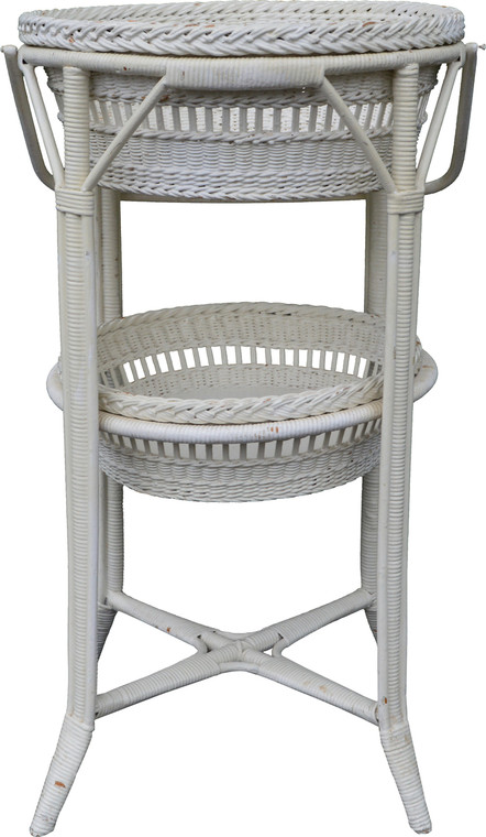 SOLD Unusual Wicker Sewing Basket