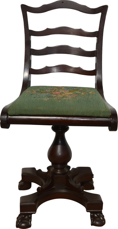 SOLD Mahogany Ball and Claw Organ Piano Chair