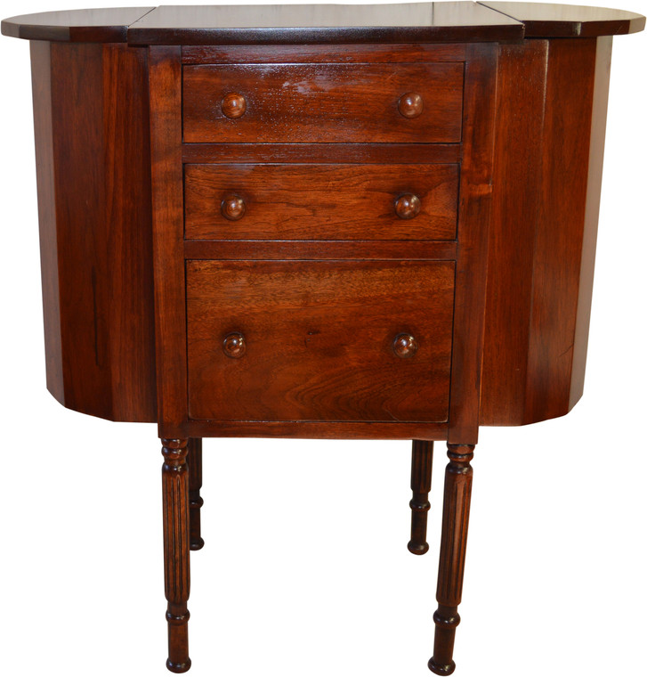 SOLD Sheraton Mahogany Lift Top Sewing Stand