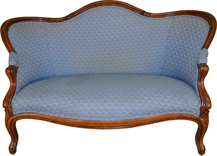 SOLD Victorian Finger Carved Walnut Loveseat