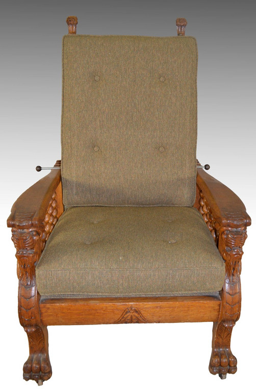 SOLD Horner Style Full Winged Griffin Oak Morris Chair