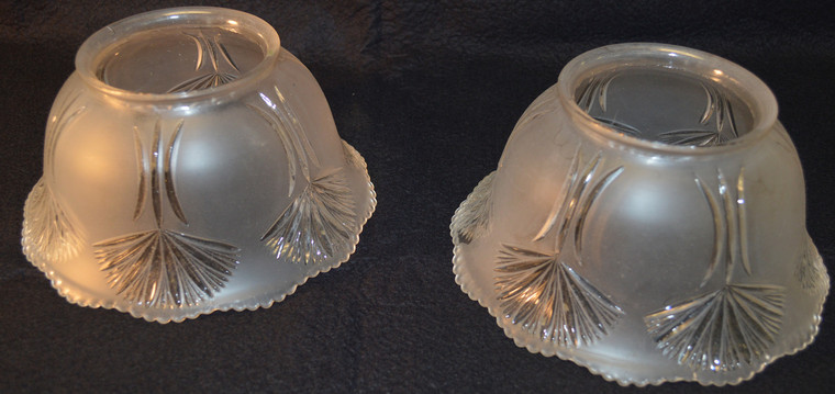 SOLD Pair of Press Glass Gas Shades – Victorian
