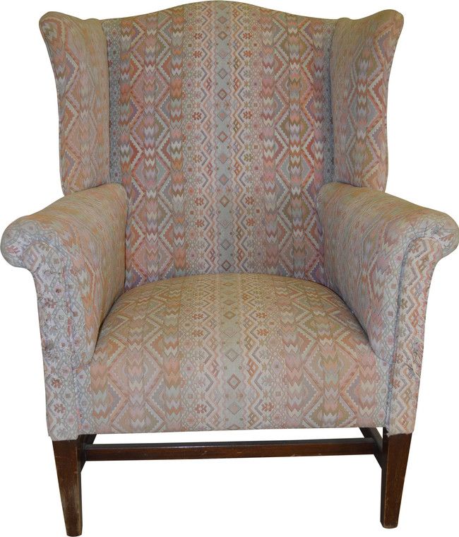 SOLD Chippendale Wing Back Arm Chair