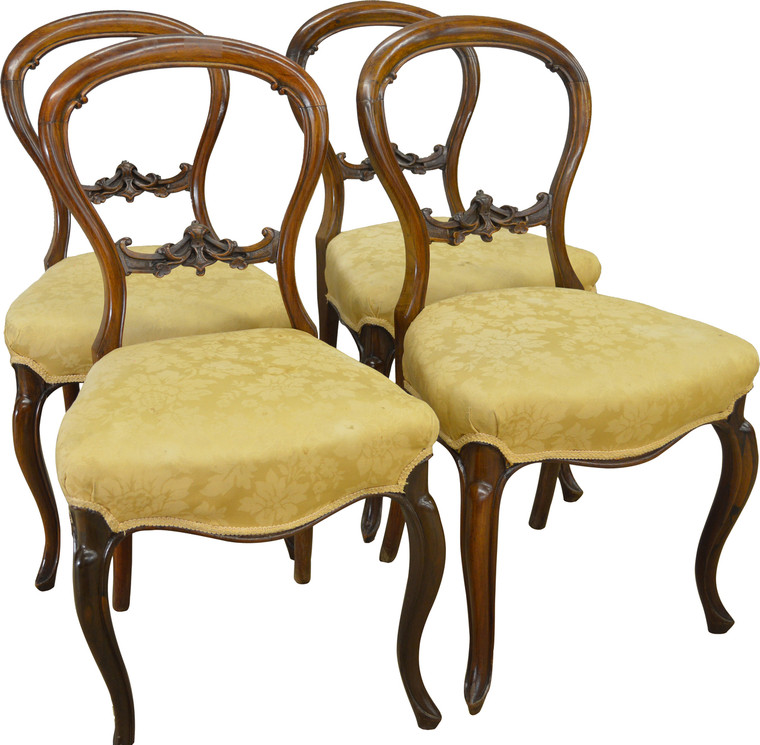 SOLD Set of 4 Rosewood Carved Victorian Chairs