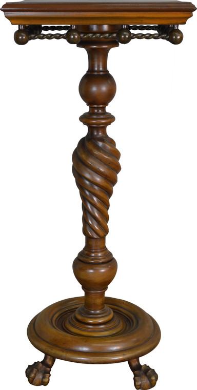 SOLD Mahogany Twisted Post Ball and Claw Pedestal by Merklen