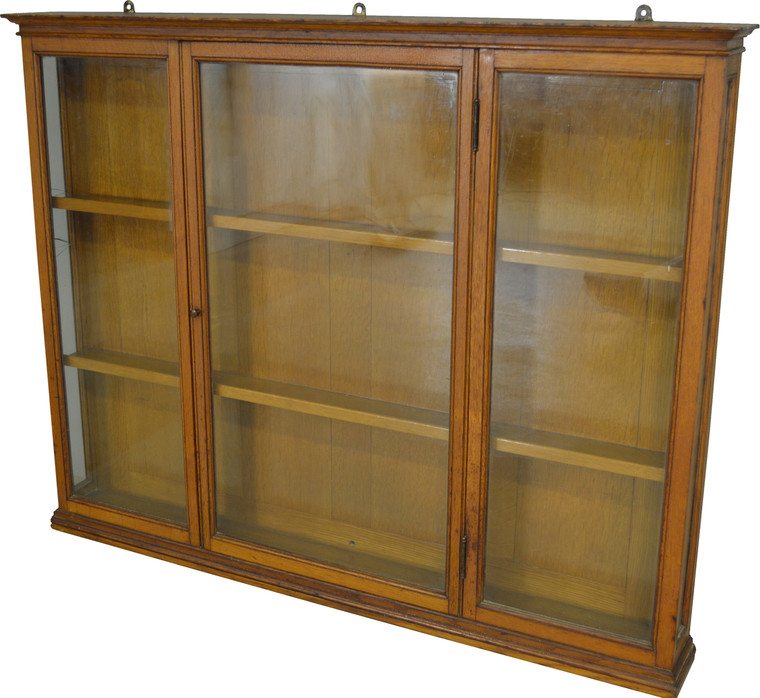 SOLD Hanging Oak Display Cabinet