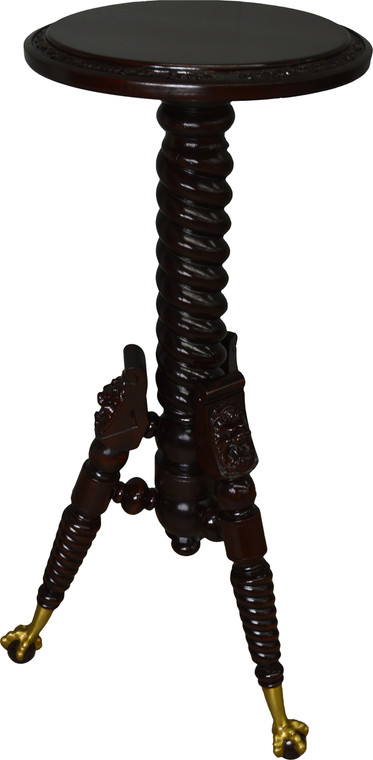 SOLD Twist Post Ball and Claw Lion Face Plant Stand