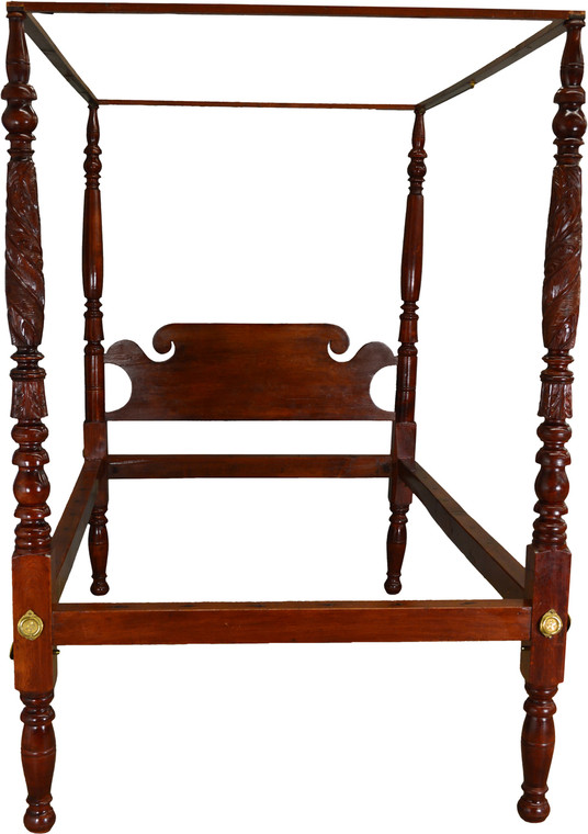 SOLD Period Acanthus Carved Poster Canopy Bed – Civil War Era