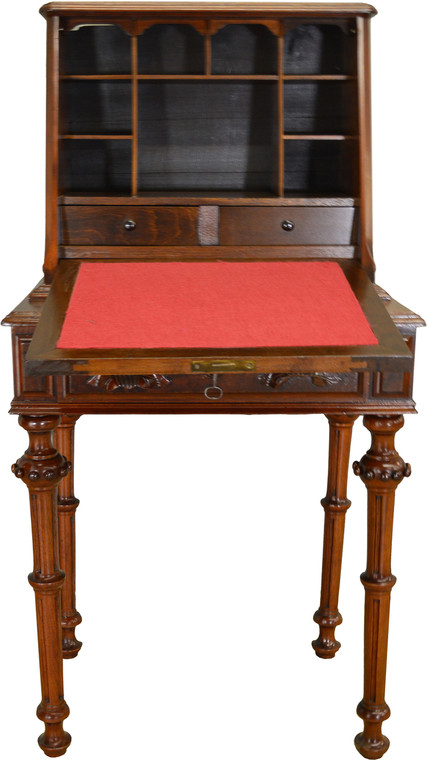 SOLD Victorian Dainty Ladies Carved Slant Top Desk