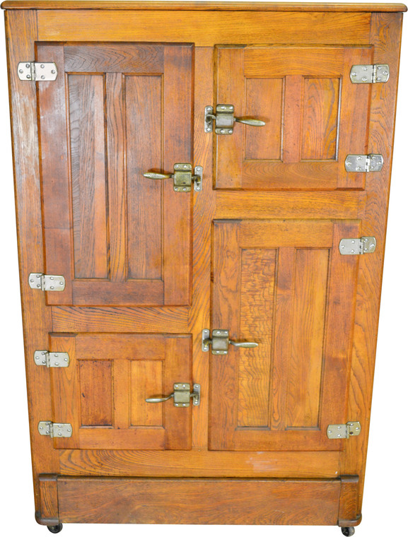 SOLD Four Door Oak Ice Box