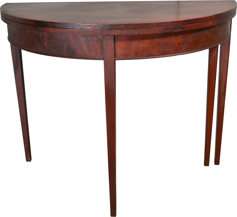 SOLD Mahogany Demi Lune Card Table