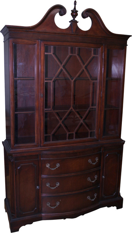 SOLD Mahogany Breakfront China Cabinet by Bernhardt