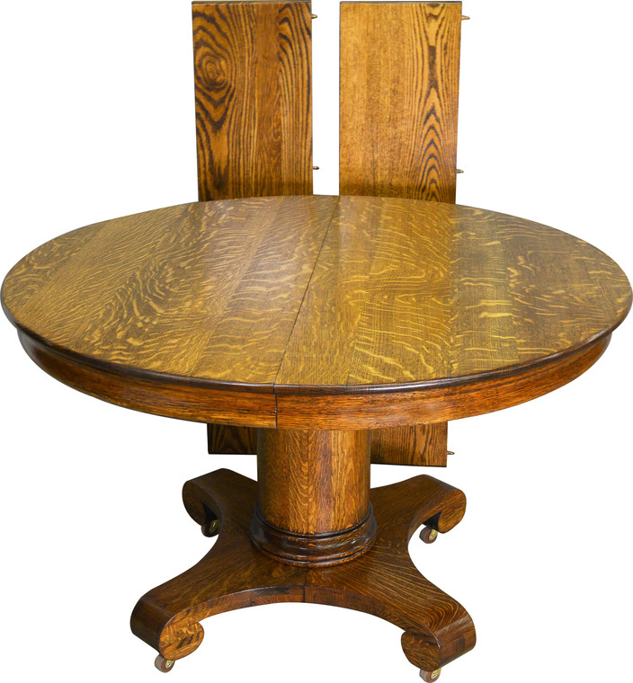 SOLD Antique Round Oak Empire Dining Table