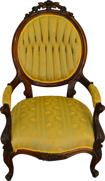 SOLD Victorian Rose Carved Arm Chair