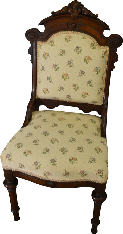 SOLD Carved Burl Walnut Victorian Ladies Desk Chair