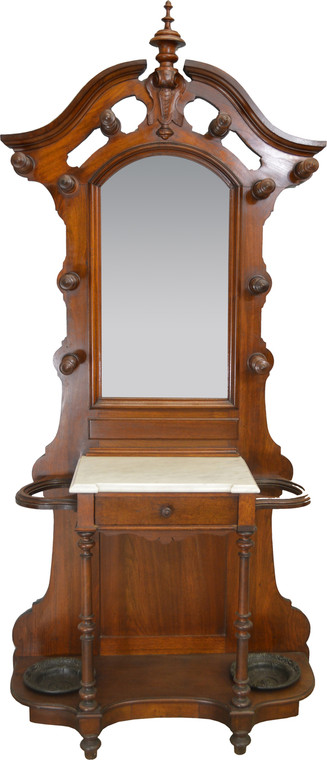 SOLD Victorian Marble Top Hall Tree Civil War Era