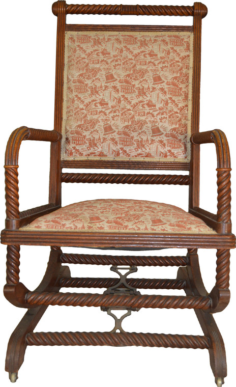 SOLD Oak Barley Twist Hunzinger Platform Rocker