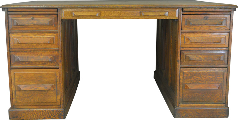 SOLD Oak Raised Panel Lawyers Partners Desk