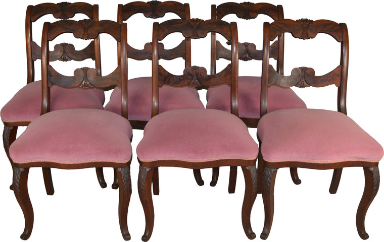 SOLD Set of 6 French Empire Dining Chairs