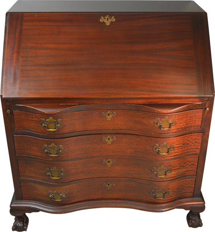 SOLD Mahogany Governor Winthrop Desk with Ball and Claw Feet