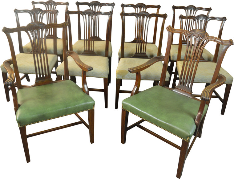 SOLD Set of 10 Solid Mahogany Formal Dining Chairs