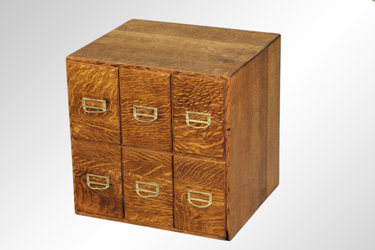 SOLD Antique Oak Six-drawer File Cabinet, Countertop