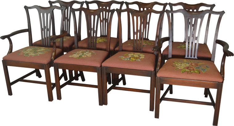 SOLD Set of 8 Mahogany Formal Dining Room Chairs