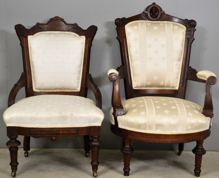 SOLD Victorian Jenny Lind Gentleman’s Chair & Victorian Ladies Chair