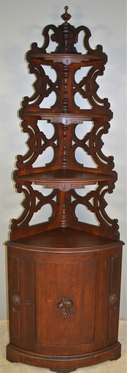 SOLD Unusual Victorian Corner What Not Cabinet
