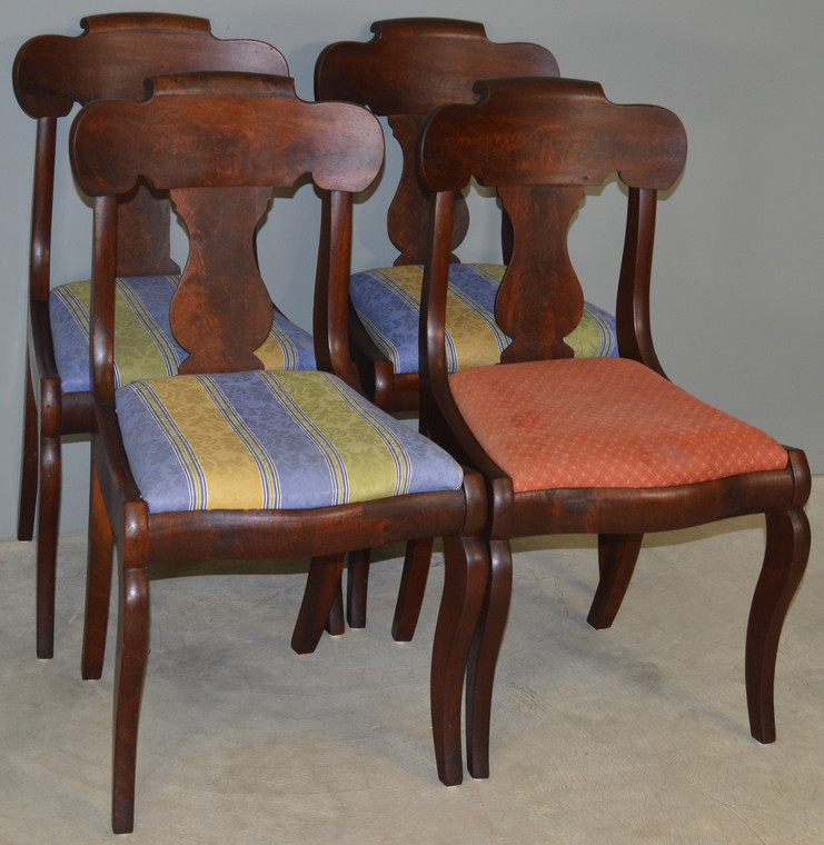 SOLD Set of Four Period Empire Chairs - Civil War Era