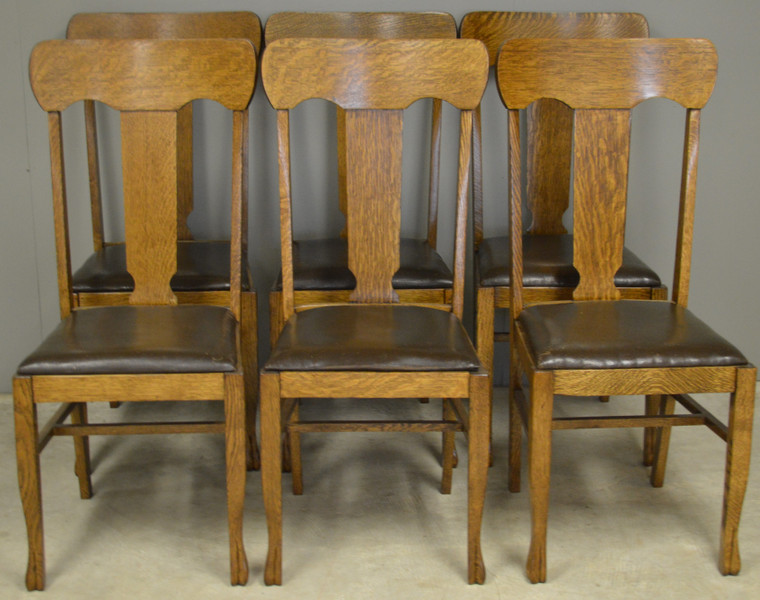SOLD Set of 6 Oak Dining Chairs – Refinished