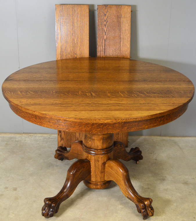 SOLD Victorian Oak Claw Foot Dining Table Refinished